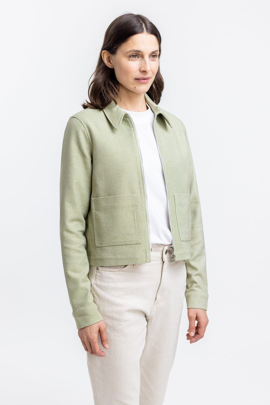 Hell-grüne, kurze Jacke aus 100% Bio-Baumwolle von Rotholz