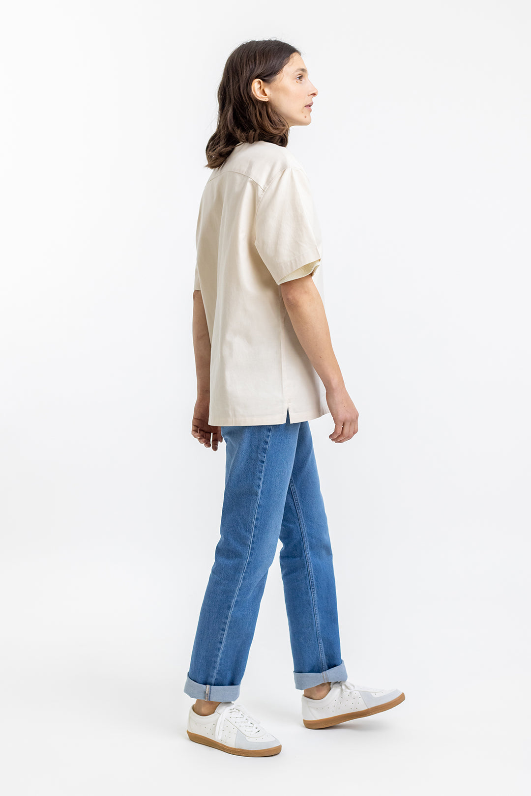 Weisses, kurzärmliges Bowling-Hemd aus 100% Bio-Baumwolle von Rotholz