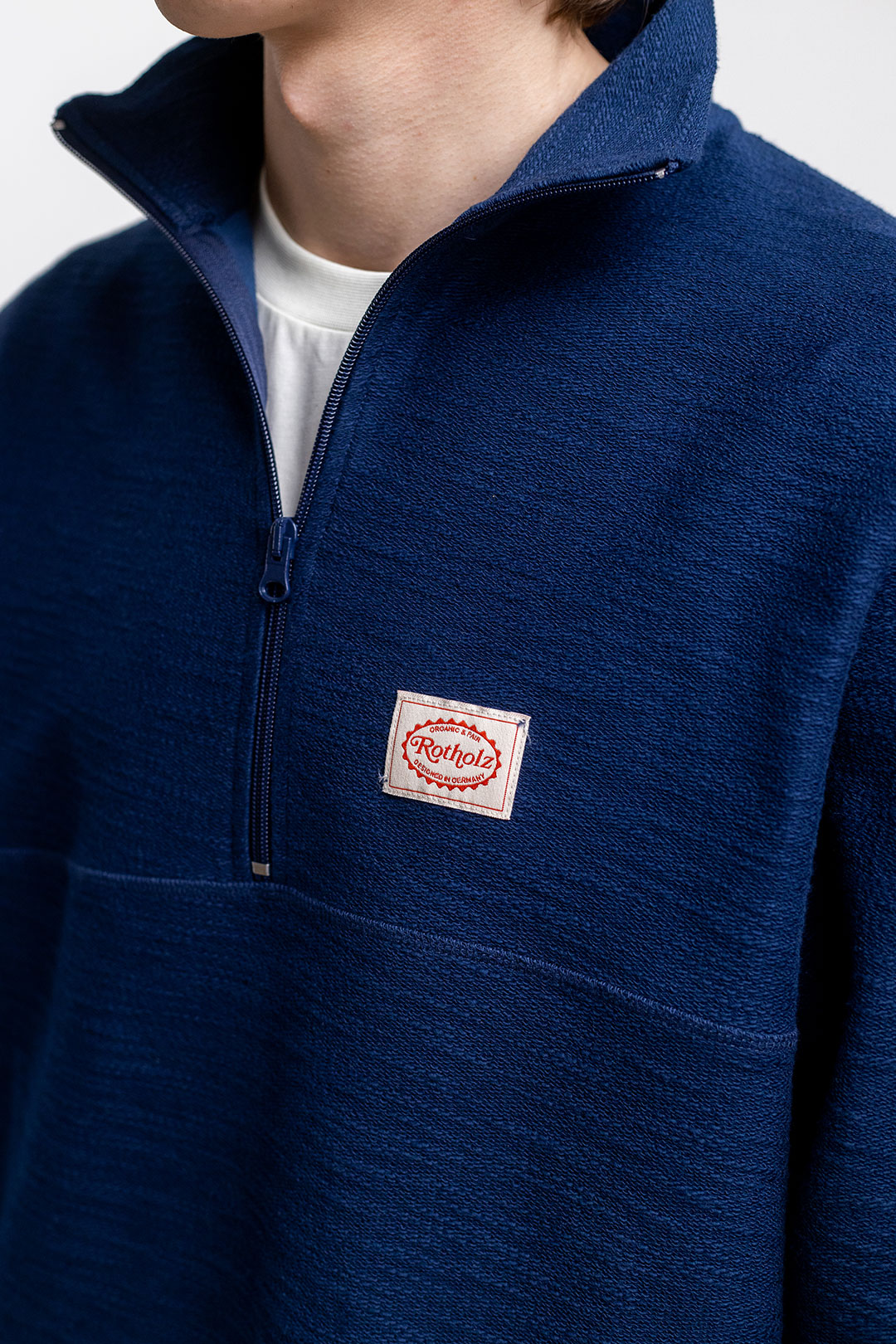 Dunkel-blaues Reissverschluss-Sweatshirt Divided 100% Baumwolle von Rotholz