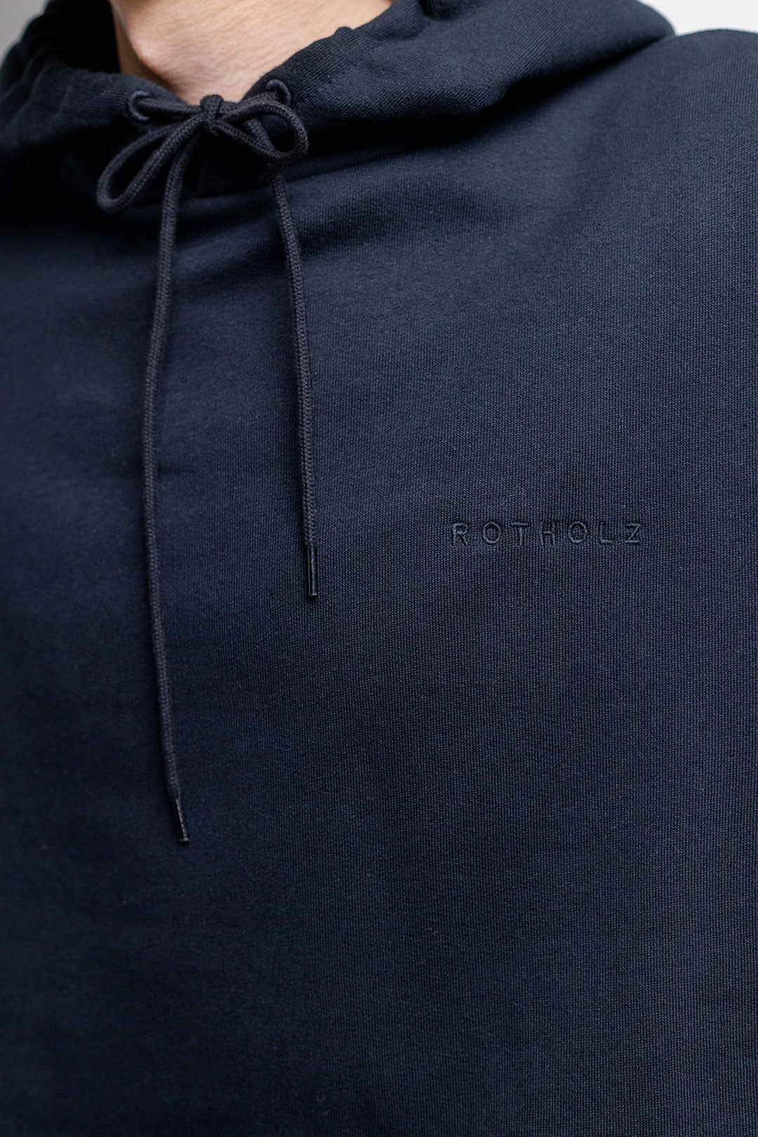 Black hoodie logo made from 100% organic cotton from Rotholz