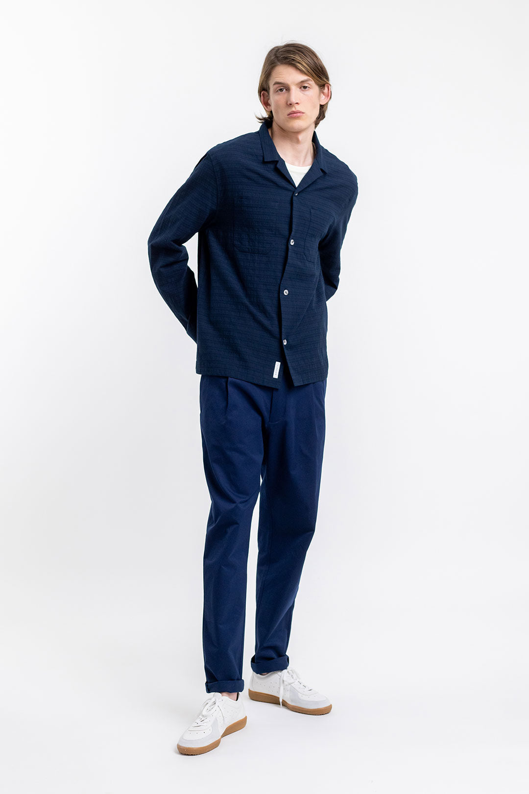 Dark blue Leisure shirt made from 100% organic cotton from Rotholz