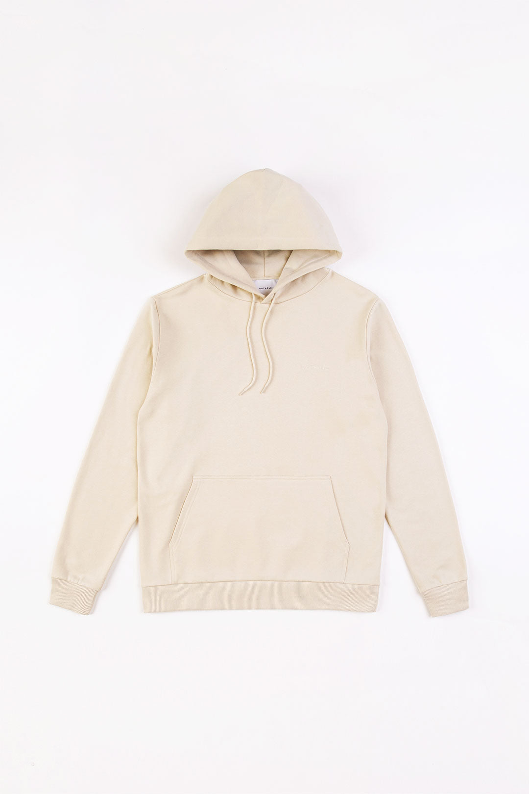 Beige hoodie logo made of 100% organic cotton from Rotholz