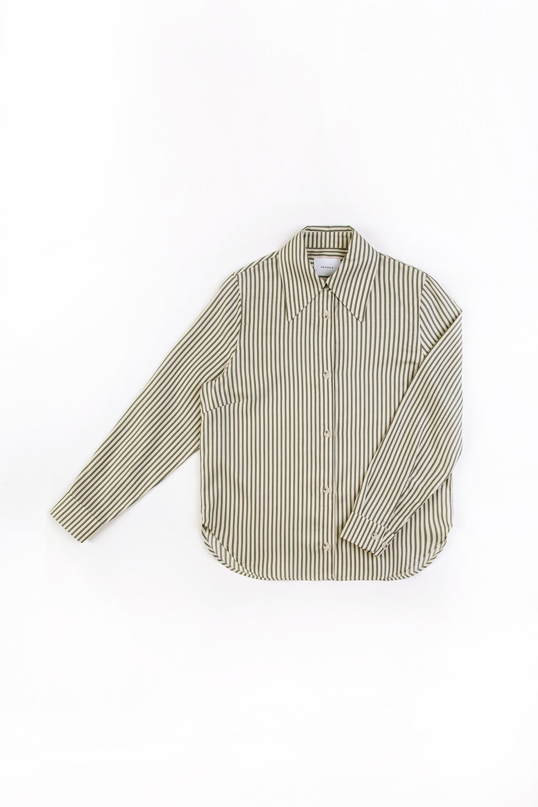 Green and white, striped shirt made from 100% Tencel Lyocell from Rotholz