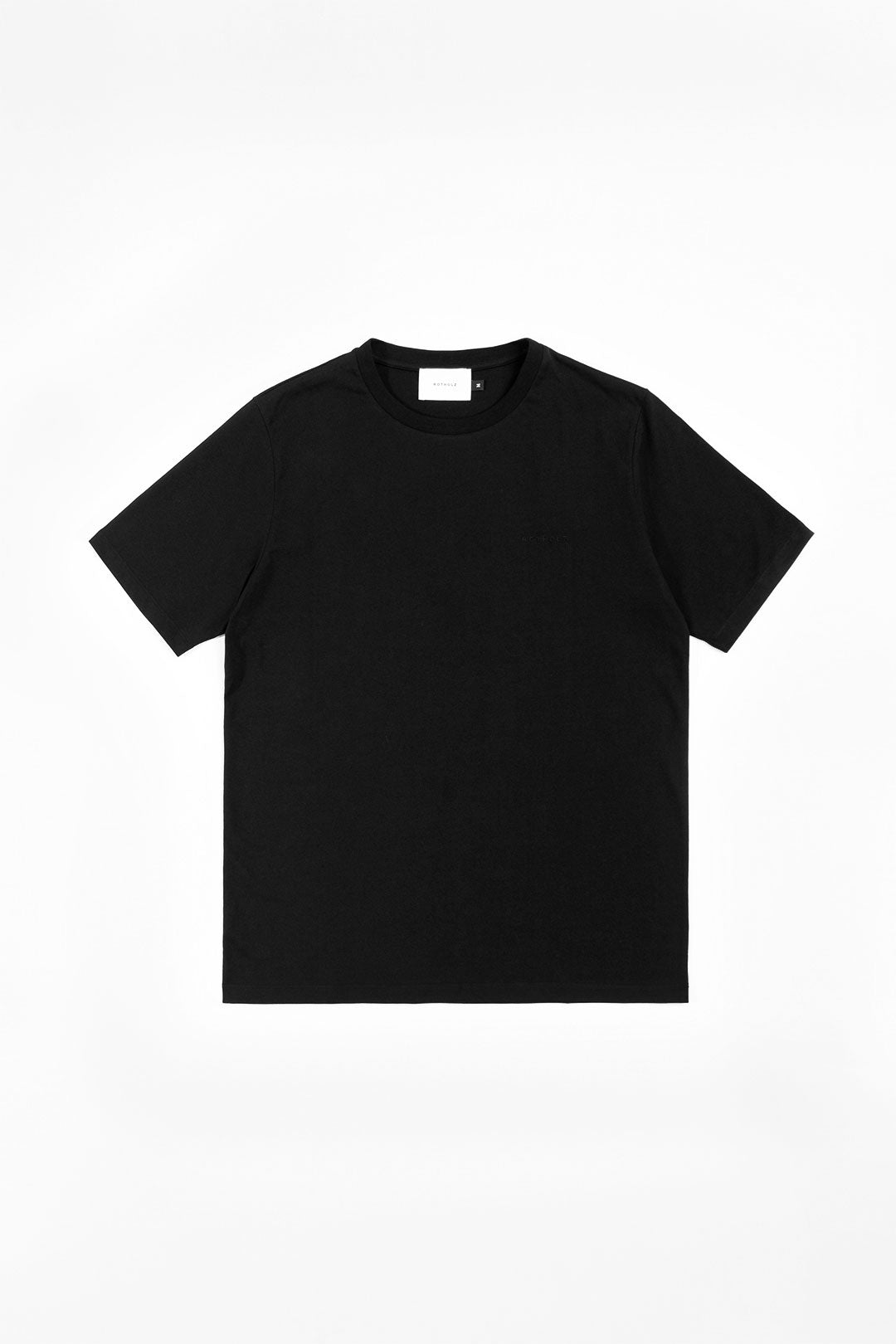 Black T-shirt logo made from 100% organic cotton from Rotholz
