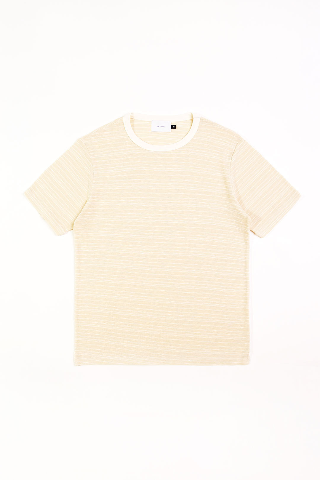 Beige, striped T-shirt made of organic cotton from Rotholz