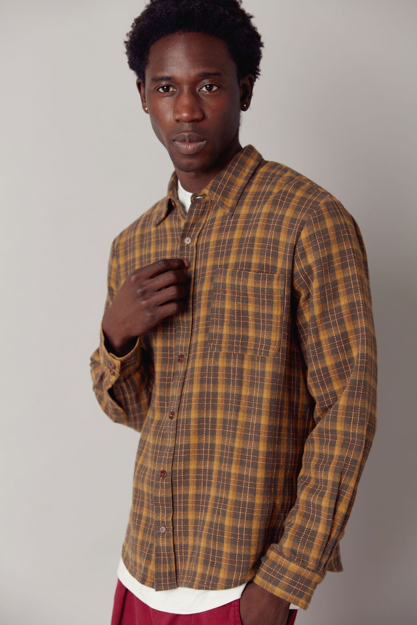 Colorful, checked shirt SANTI made of organic cotton from Komodo