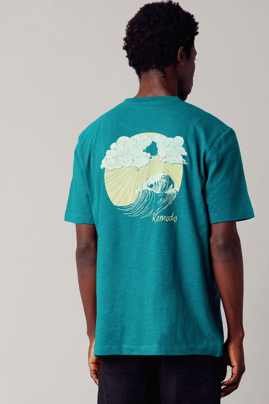 T-shirt SURF vert foncé en coton biologique de Komodo