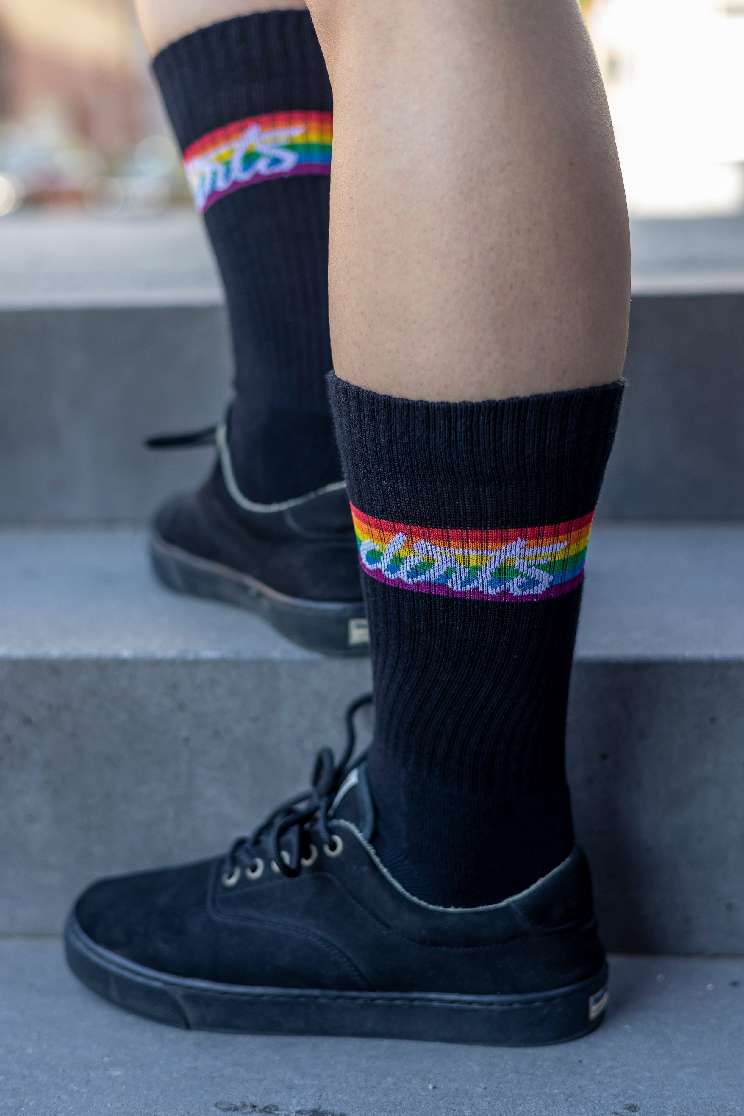 Colorful Rainbow socks made of organic cotton from DIRTS