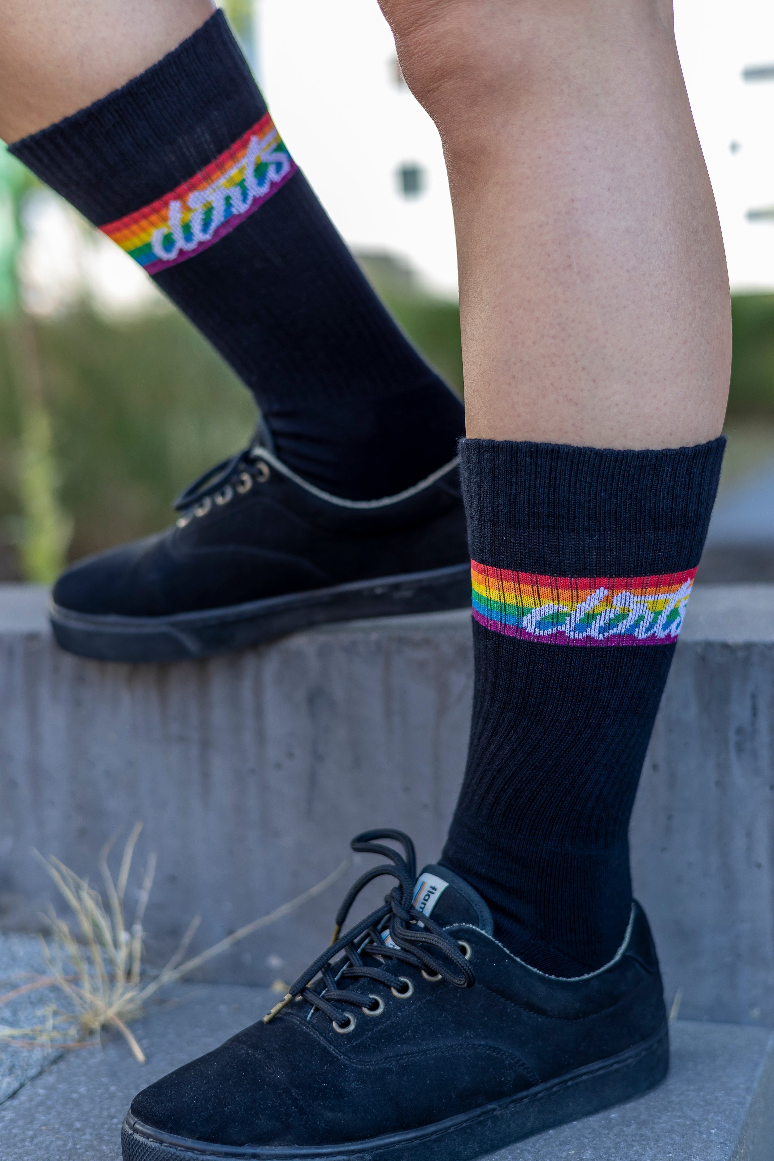 Colorful Rainbow socks made of organic cotton from DIRTS