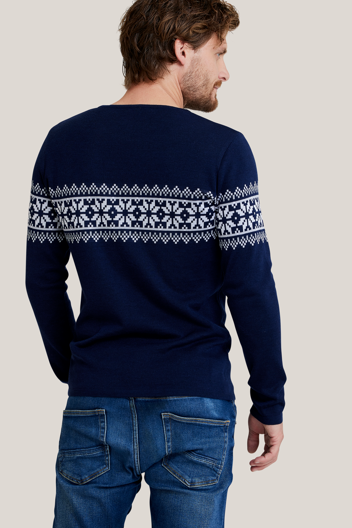 Dark blue sweater Axel made of Merino &amp; Tencel from Tidløs