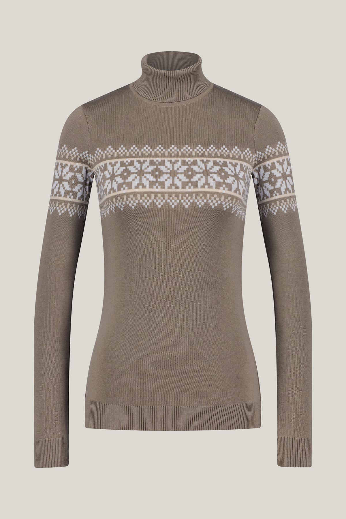 Turtleneck sweater Liv in beige made of Merino and Tencel from Tidløs