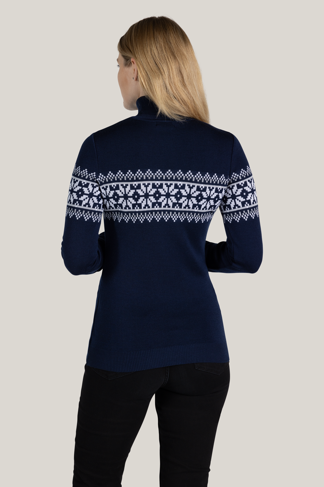 Turtleneck sweater Liv in blue made of Merino and Tencel from Tidløs
