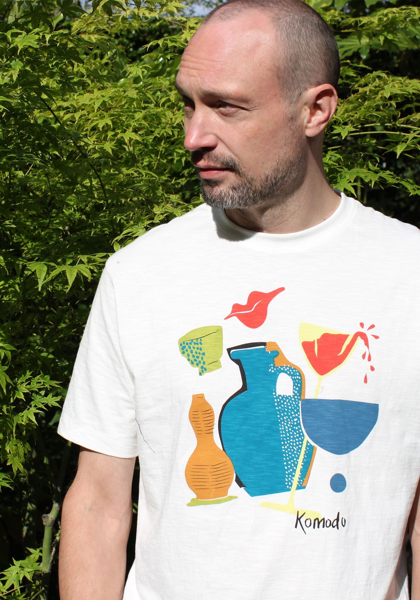 Weisses T-Shirt STILL LIFE aus Bio-Baumwolle von Komodo