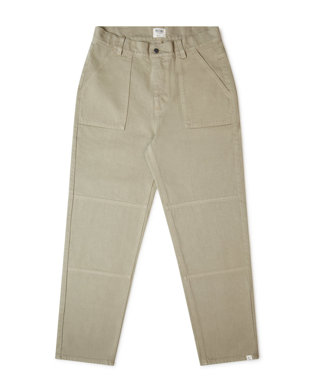 Pantalon droit beige sauge sauvage en coton biologique de Matona