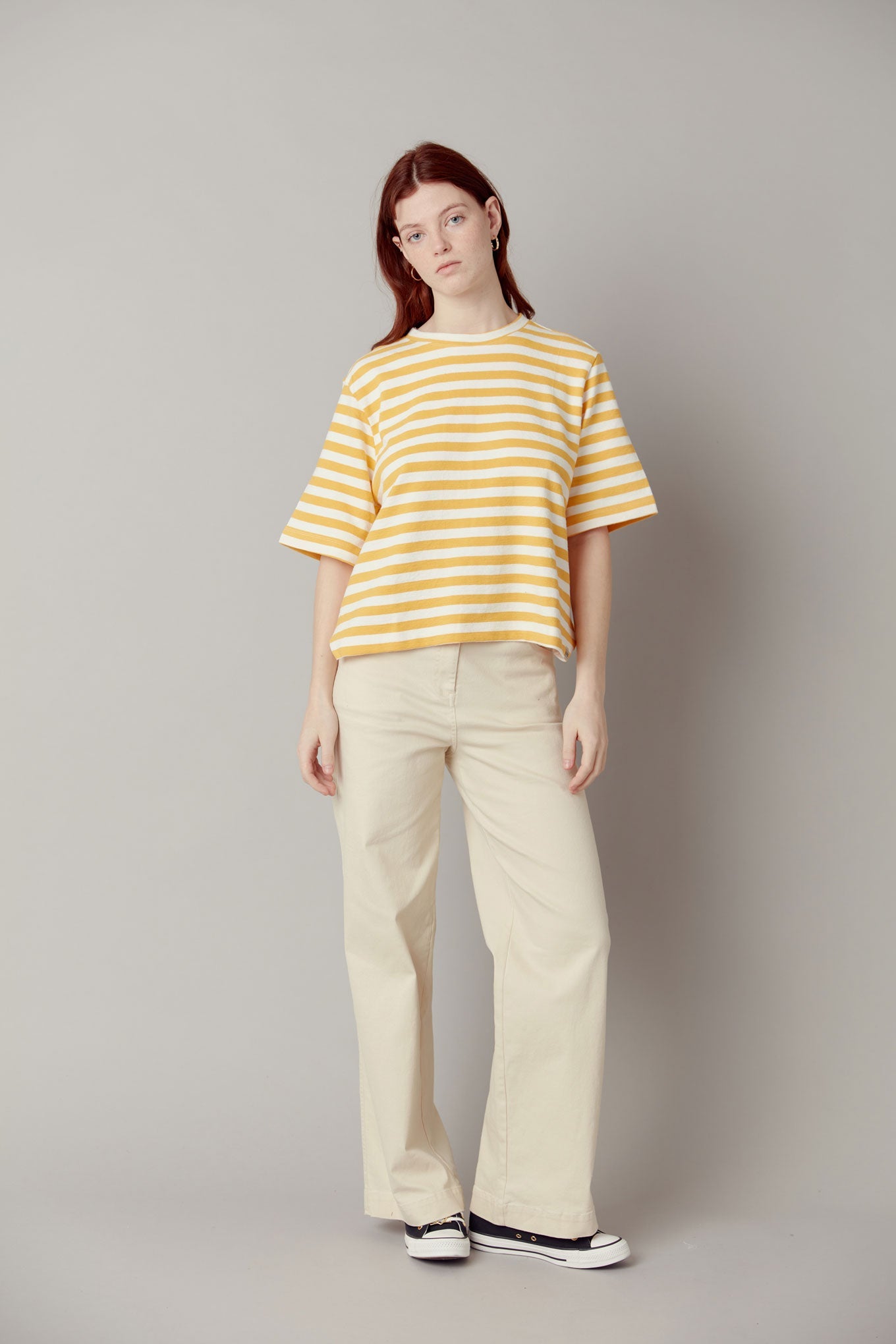 White, striped shirt VIBE made from 100% organic cotton from Komodo
