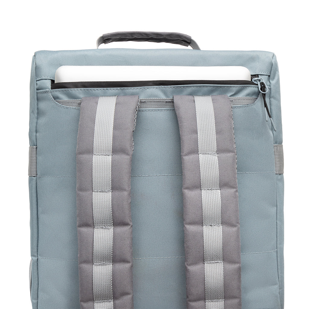 Light blue Wanderer travel backpack made from recycled PET from Lefrik