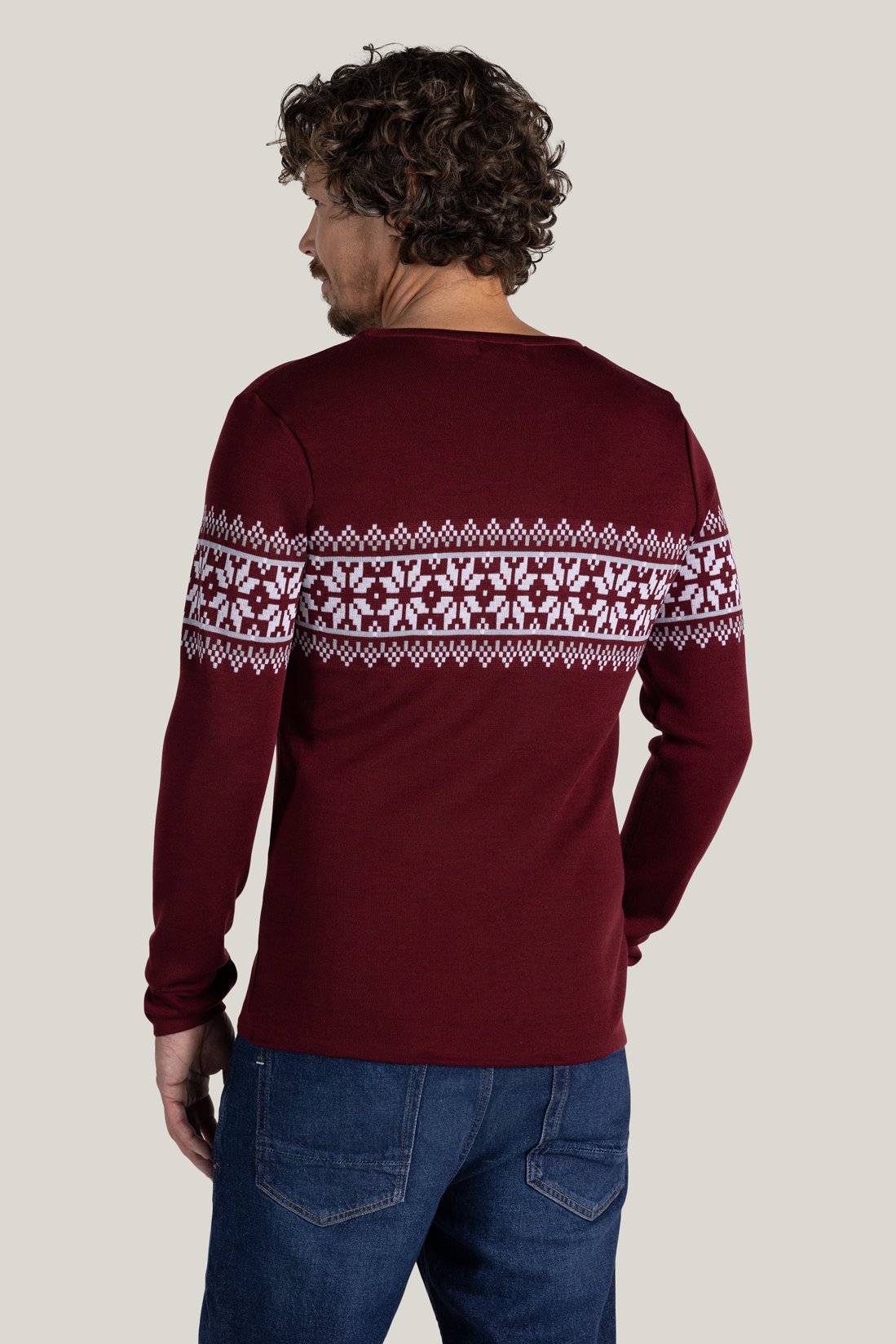 Dark red Axel sweater made of Merino &amp; Tencel from Tidløs