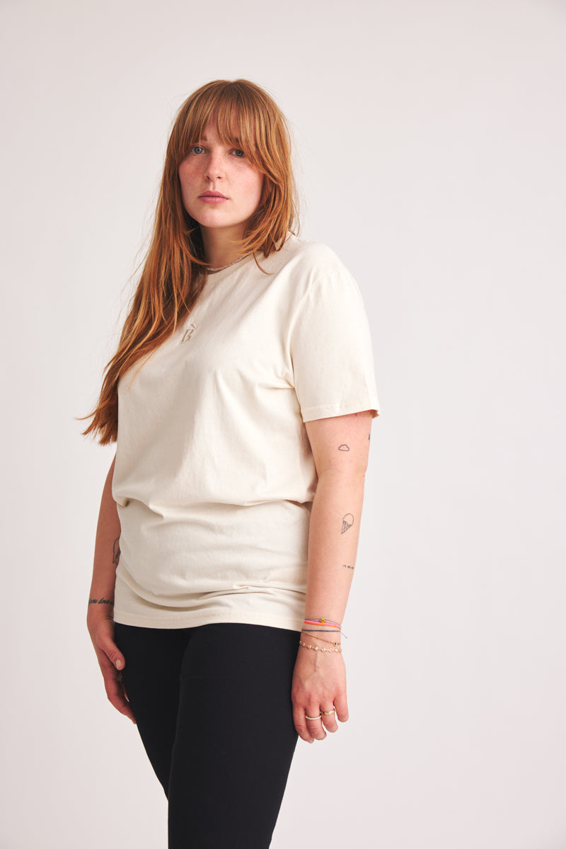 Natural colored T-shirt B-Stick made from 100% organic cotton by Baige the Label