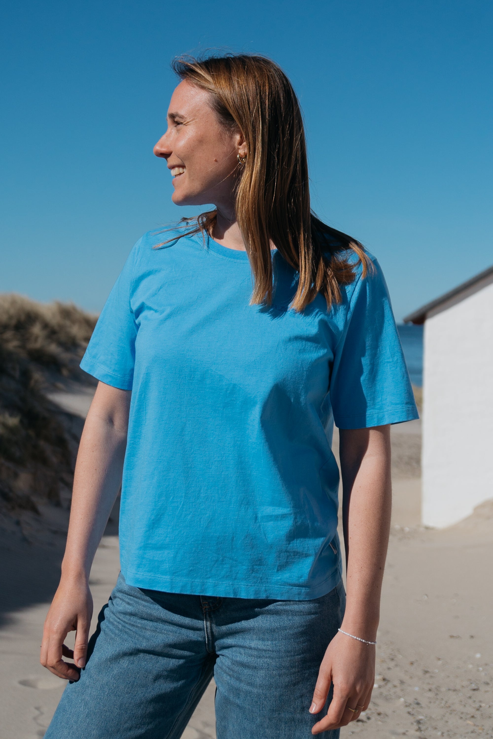 T-shirt Lova bleu clair en coton biologique de Salzwasser