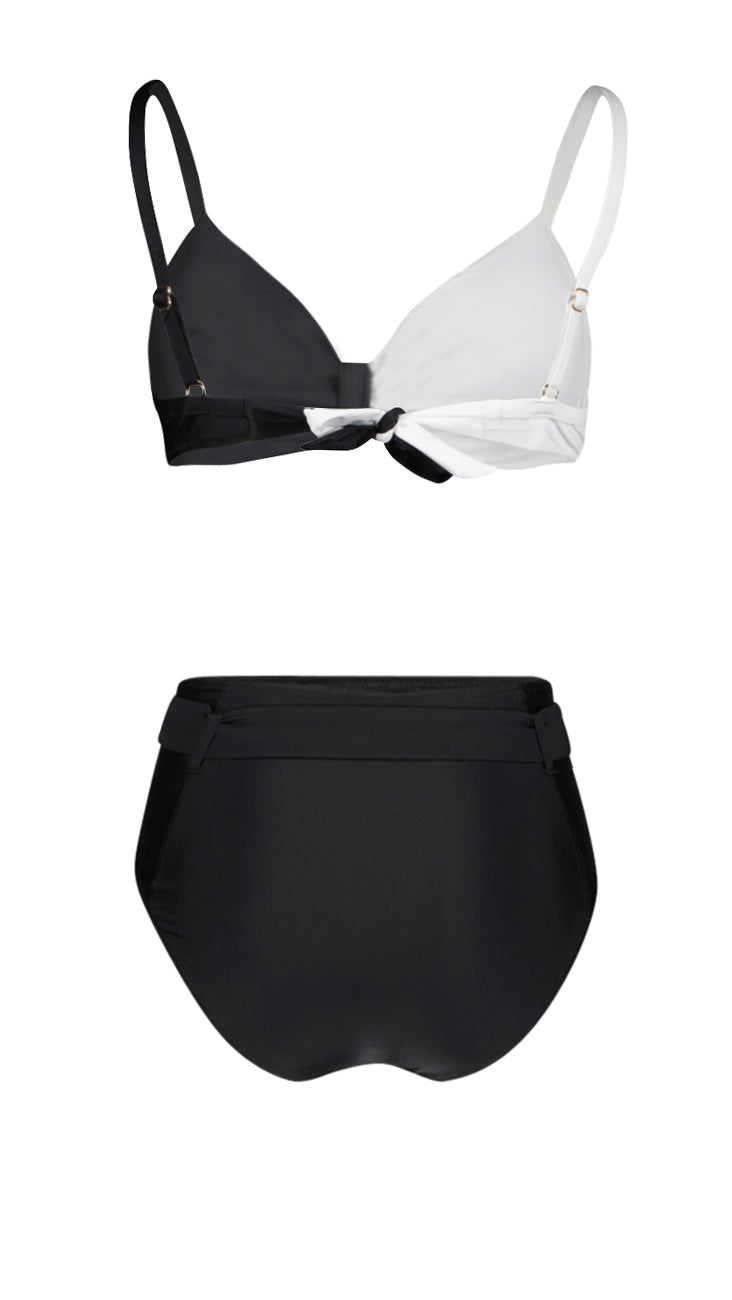 Bikini "observed black/white" in schwarz/weiss aus 100% recycletem Econyl von Mare