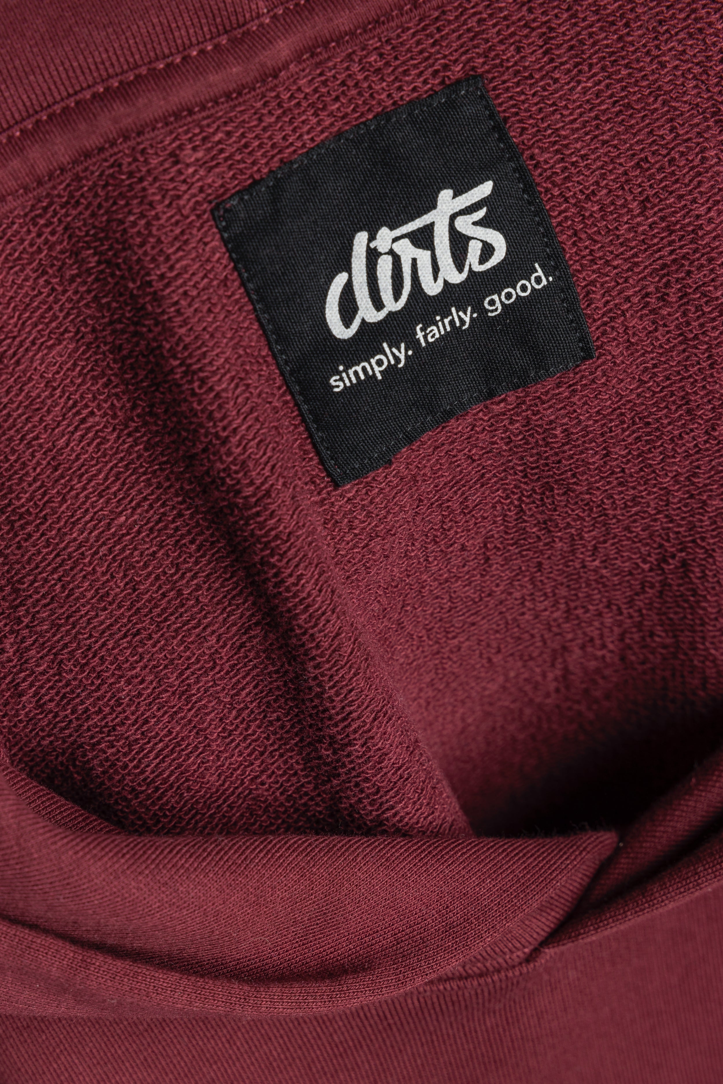 Sweat à capuche rouge foncé Premium Blank en coton 100% biologique de DIRTS