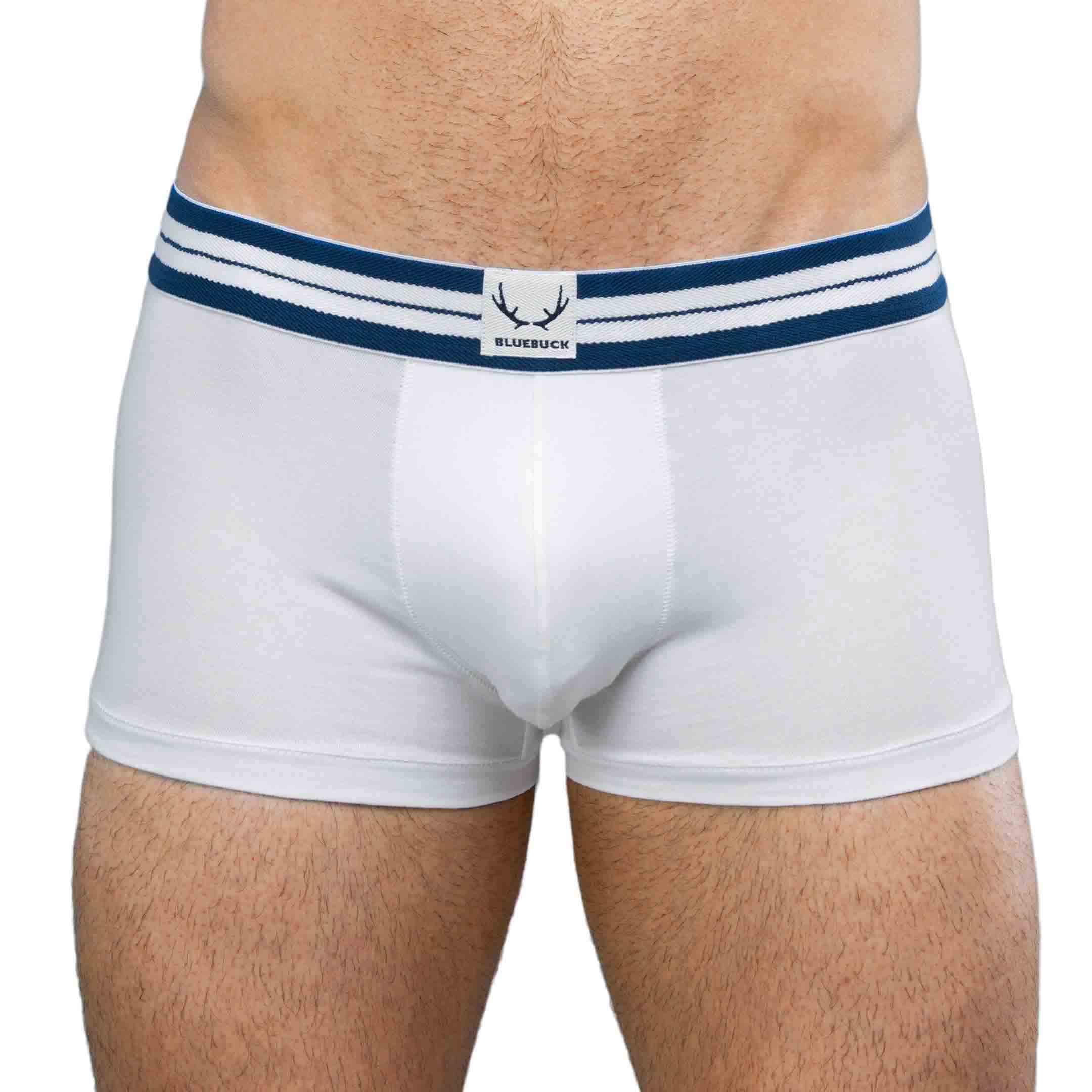 White boxer shorts made from organic cotton from Bluebuck