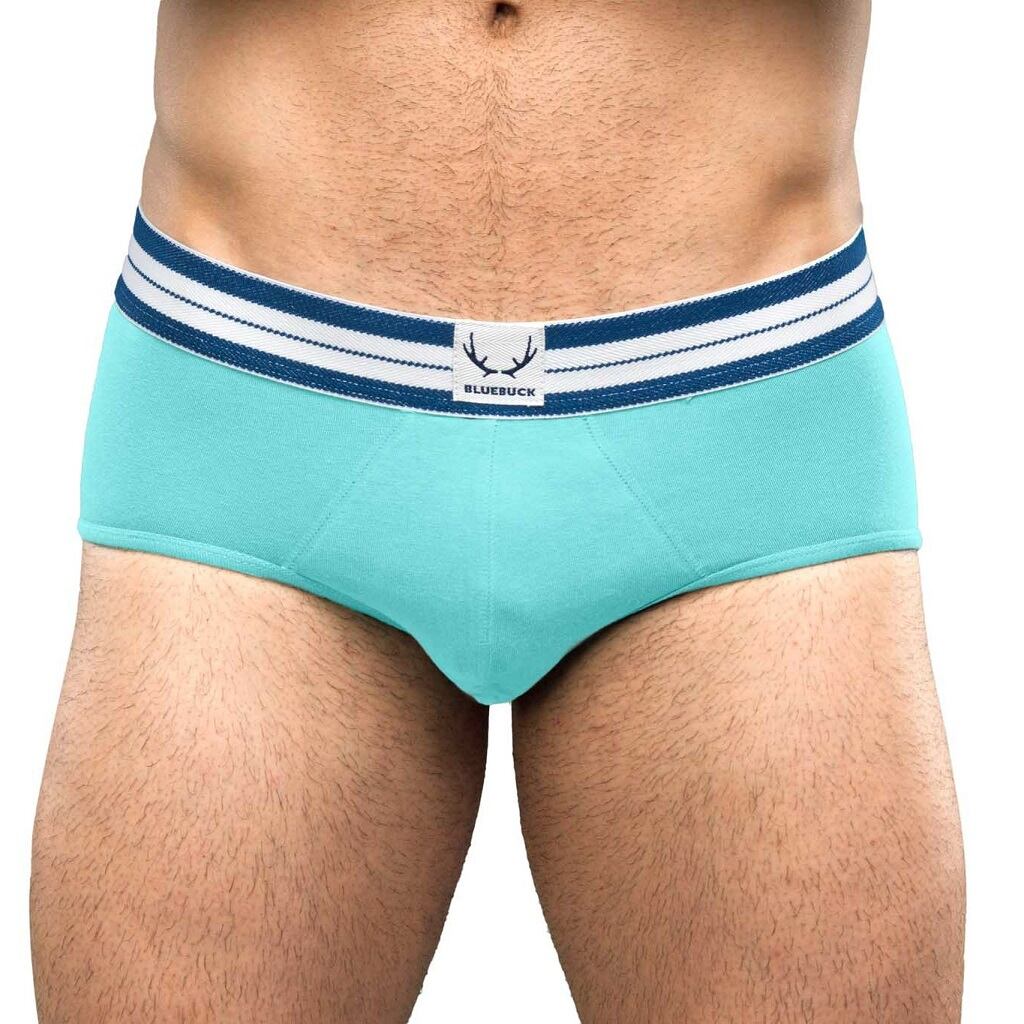 Turquoise underpants made of organic cotton from Bluebuck