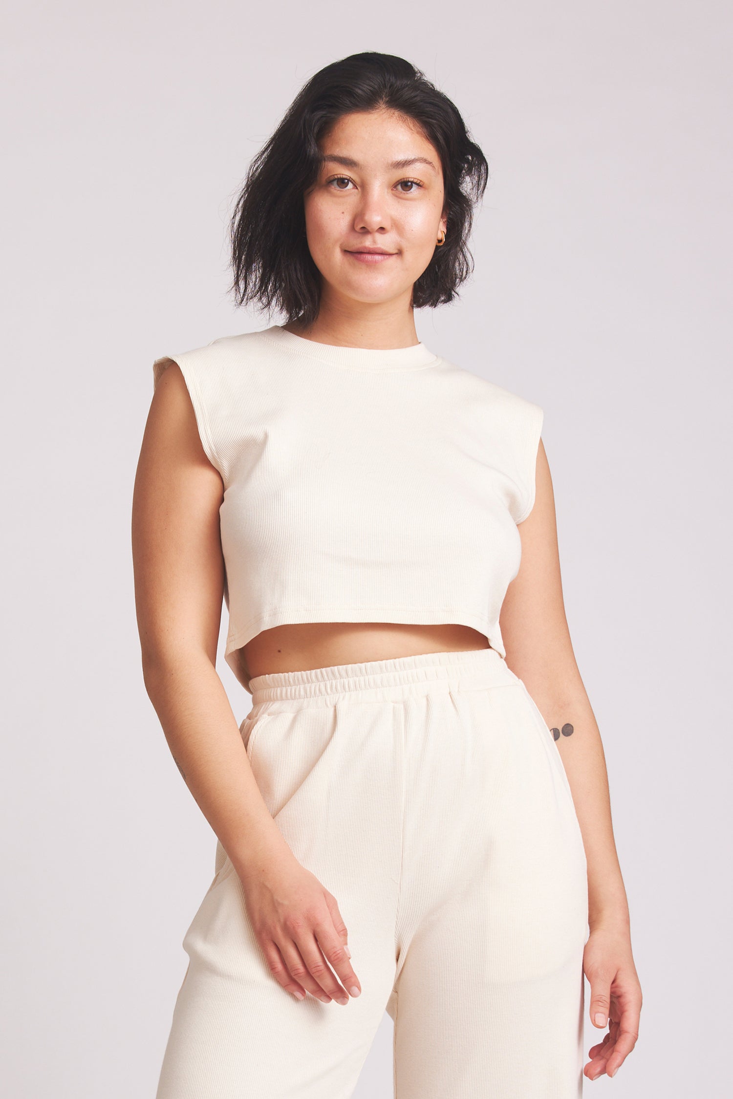 White crop top Bridget made of organic cotton by Baige the Label