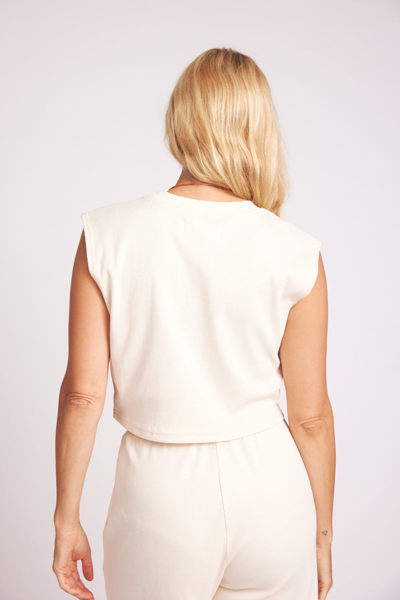 White crop top Bridget made of organic cotton by Baige the Label
