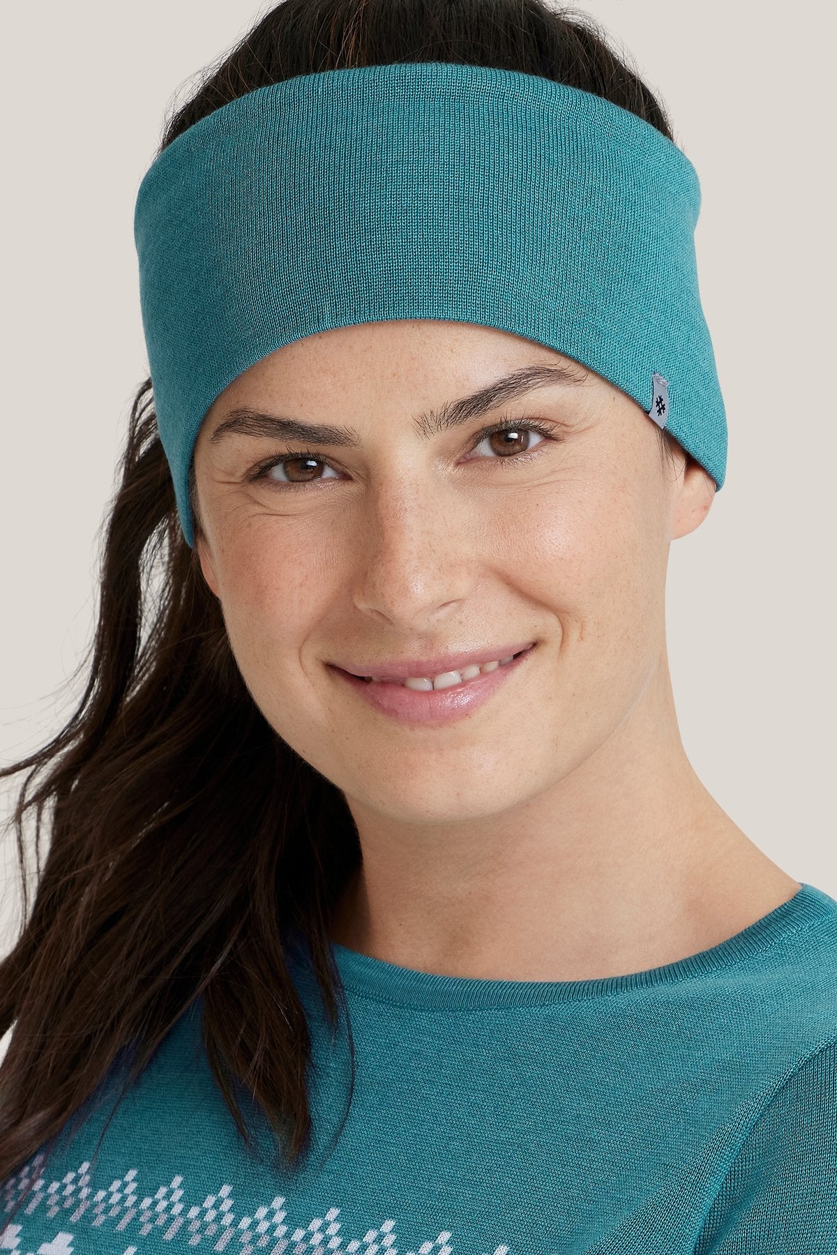 Turquoise blue headband Freya made of Merino &amp; Tencel from Tidløs