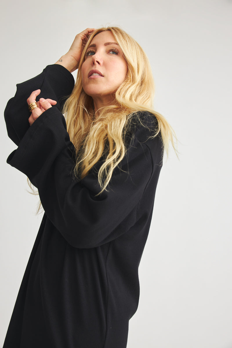 Black organic cotton Becca dress from Baige the Label