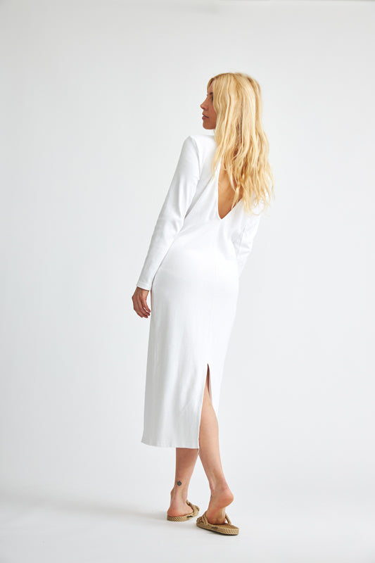 Robe Bina blanche en coton biologique de Baige the Label 