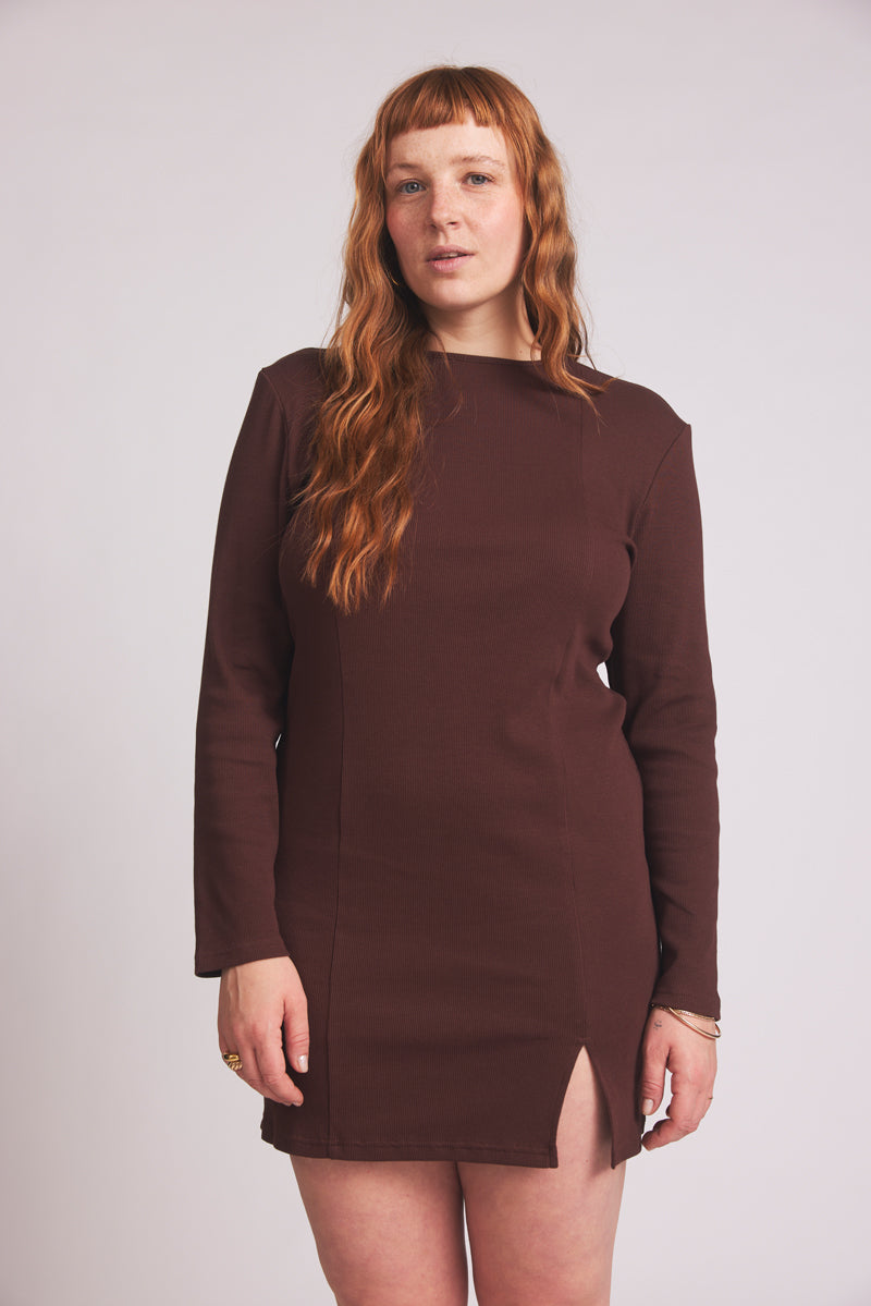 Braunes Kleid Brandi aus Bio-Baumwolle von Baige the Label