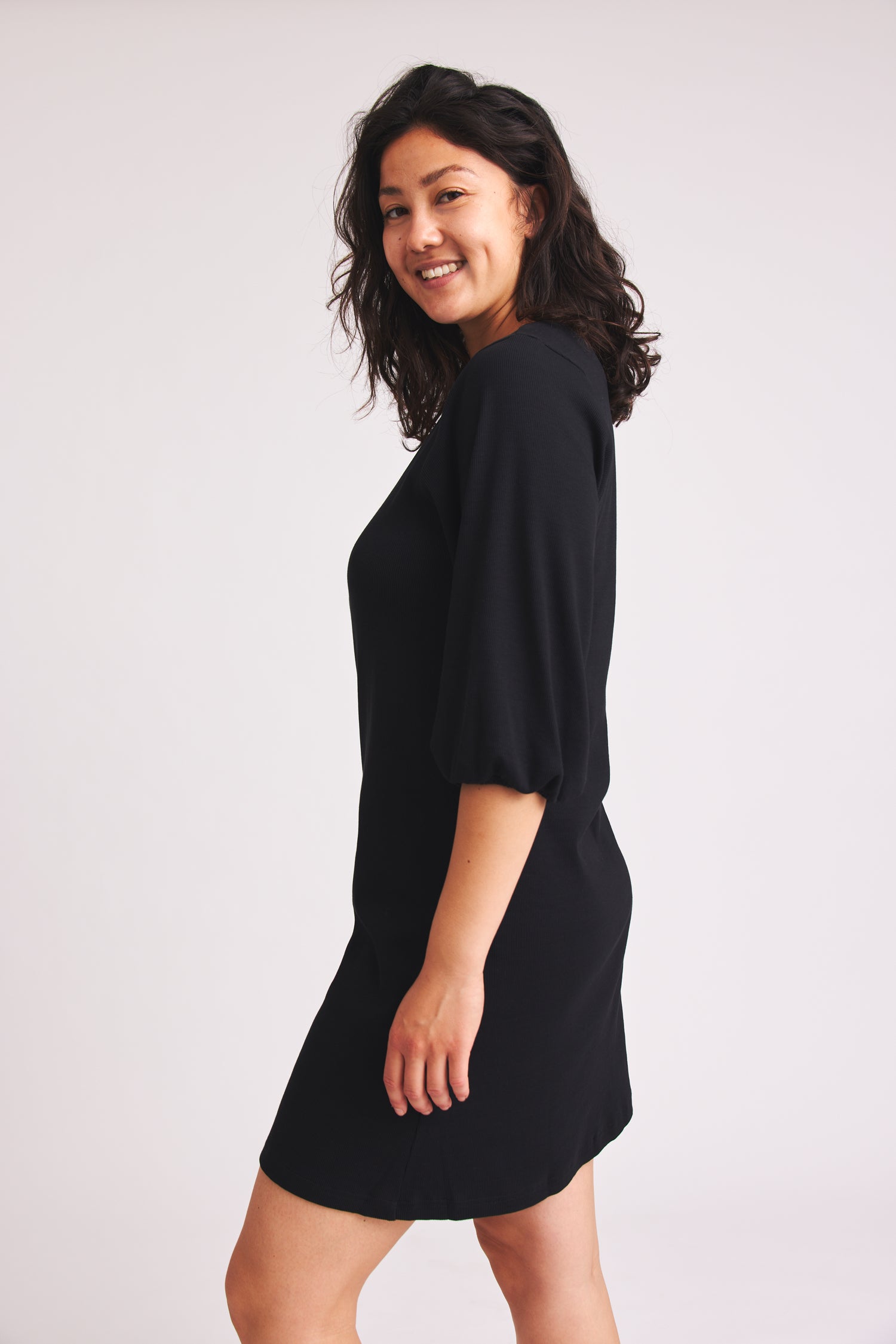 Black organic cotton Bruni dress from Baige the Label