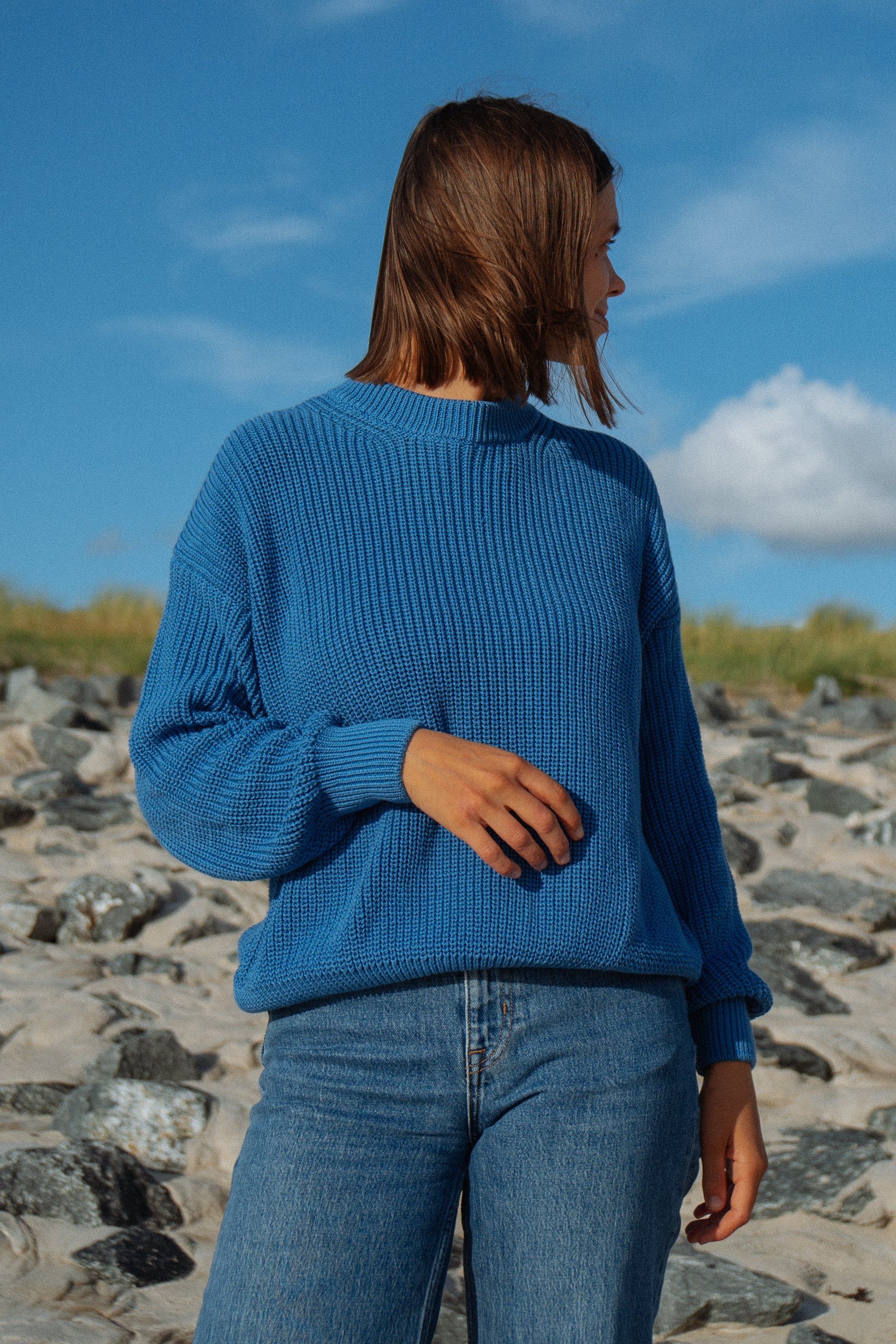Knitted sweater Hella blue