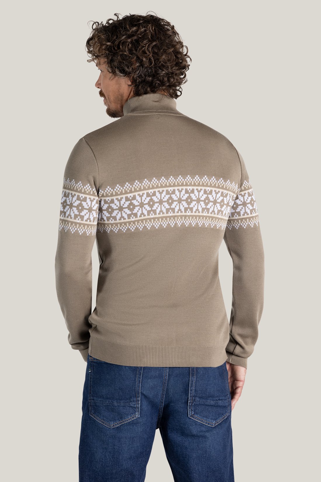 Nils turtleneck sweater in beige made of Merino and Tencel from Tidløs