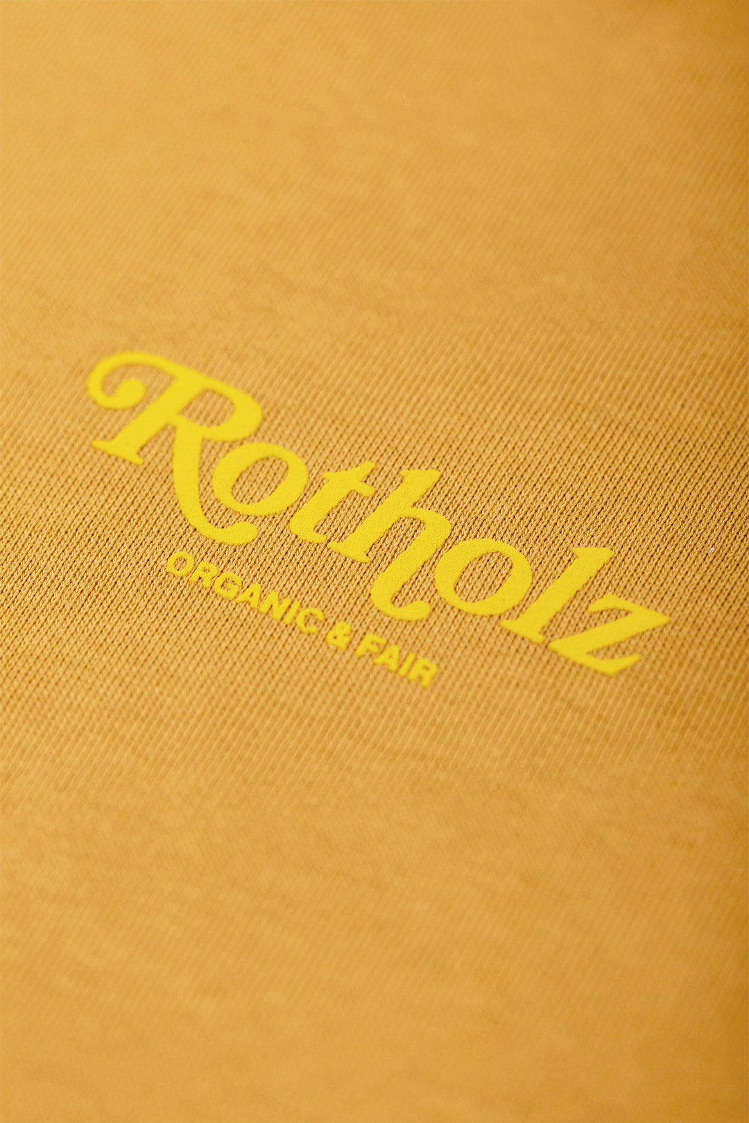 Yellow hoodie Retro Logo made from 100% organic cotton from Rotholz