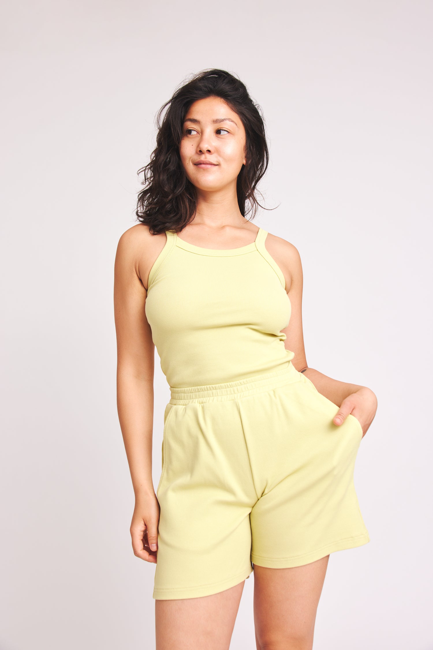 Yellow Betti shorts made of organic cotton from Baiges the Label