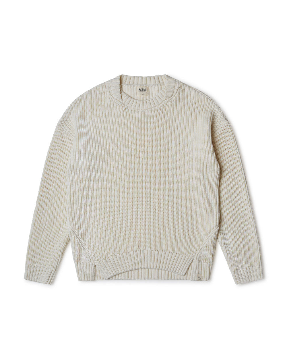 White, ecru knitted sweater made of organic cotton by Matona