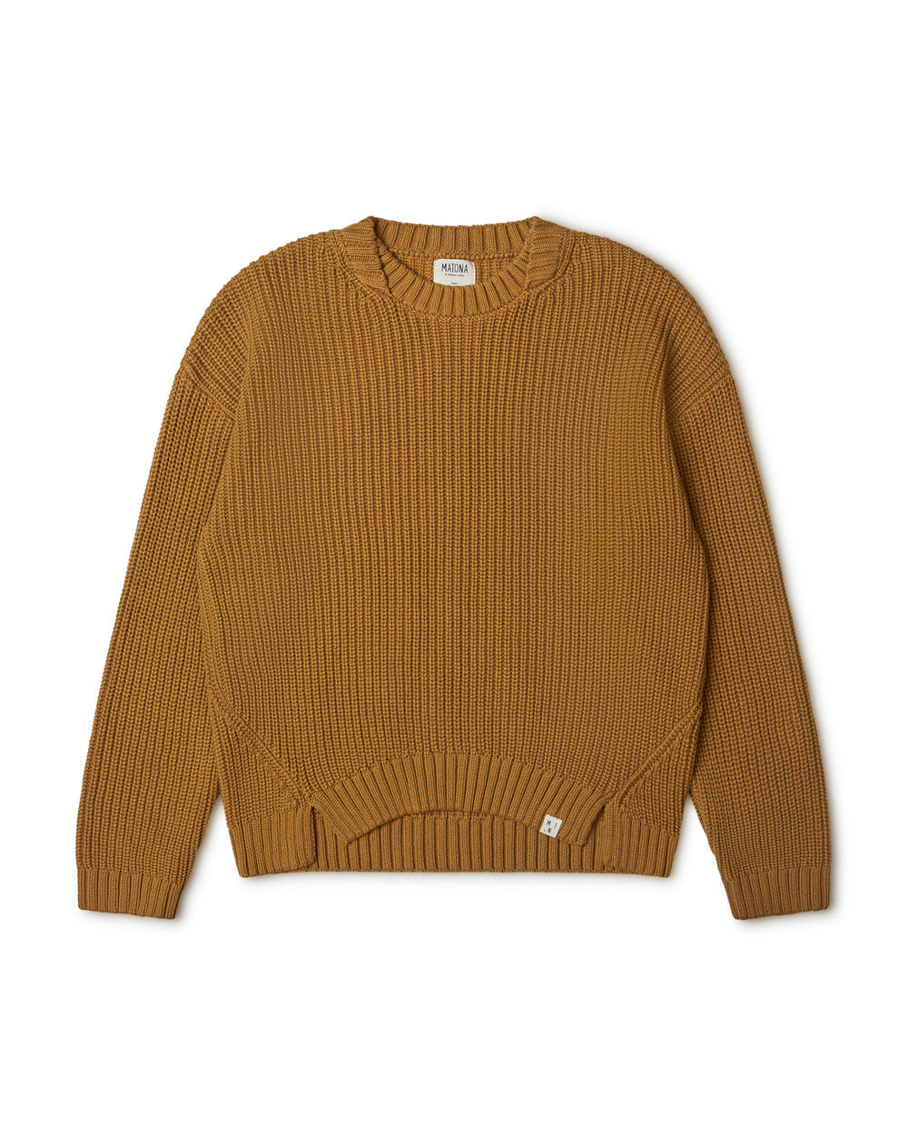 Mustard yellow knitted sweater made of organic cotton from Matona