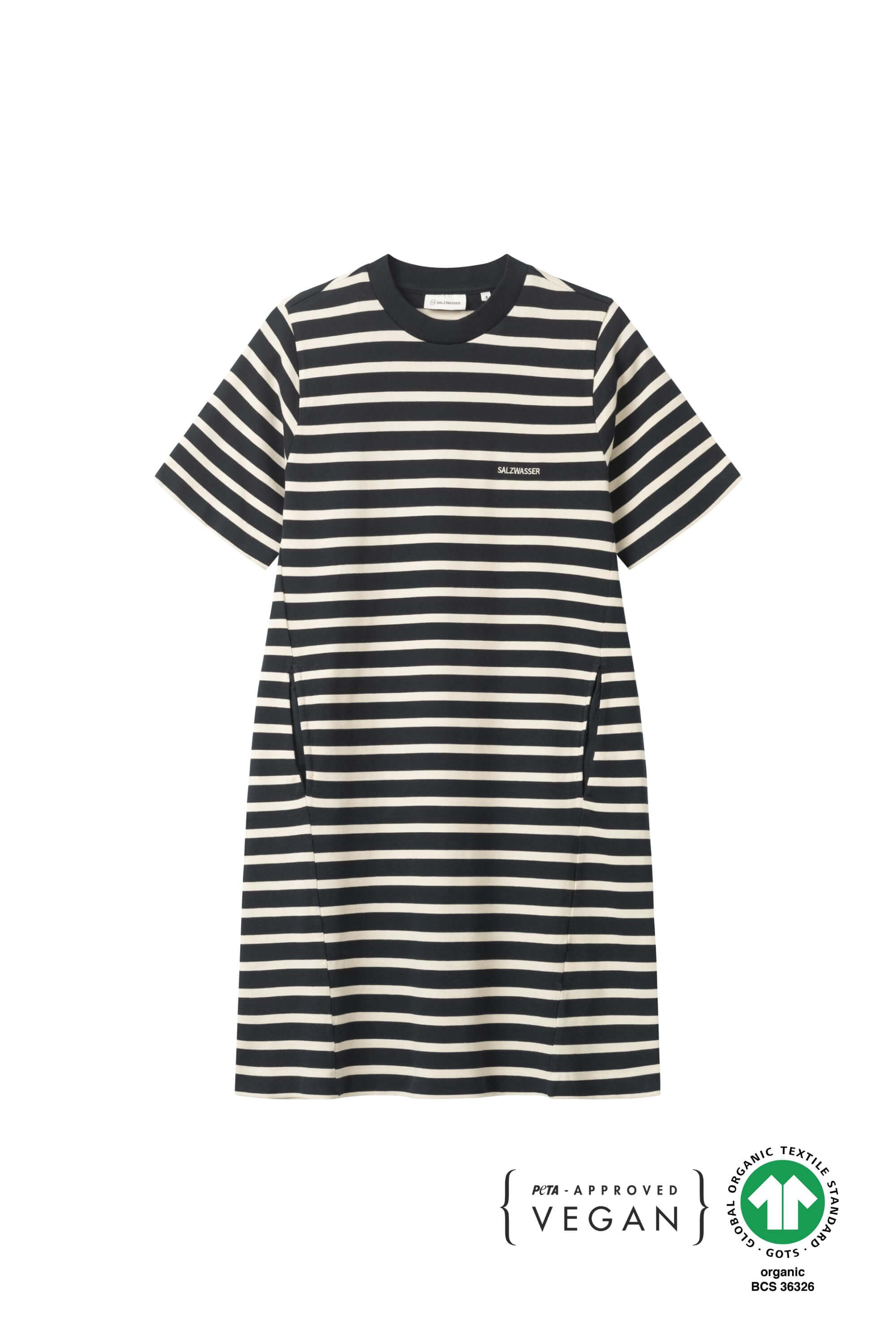 T-shirt dress Sol Navy-Striped made of organic cotton from Salzwasser