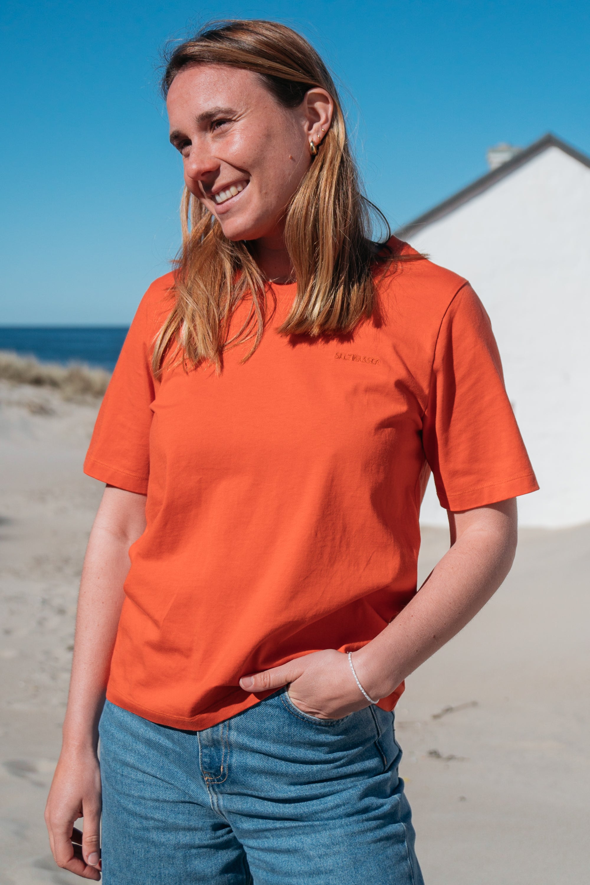 T-shirt Lova Orange en coton biologique de Salzwasser