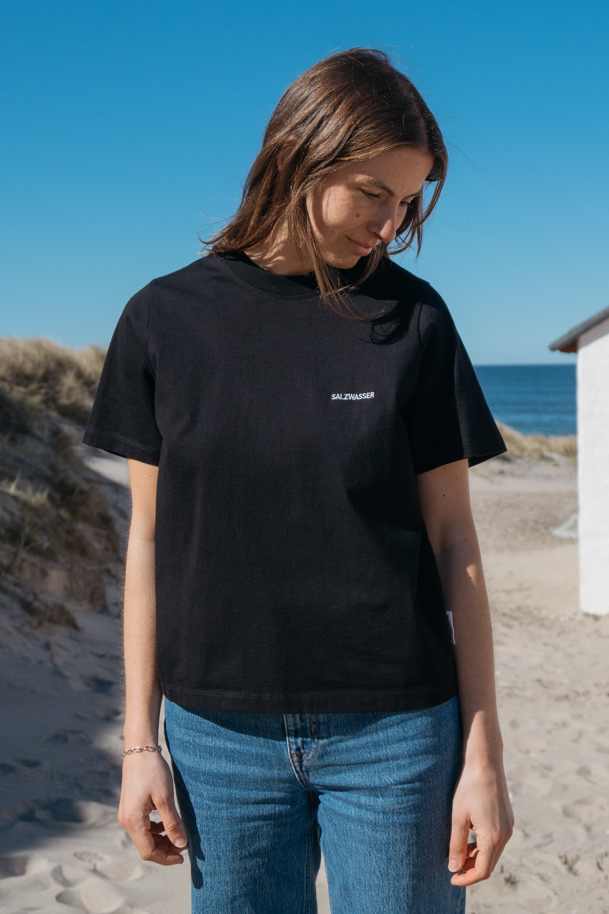 T-shirt épais Jonna Black en coton biologique de Salzwasser