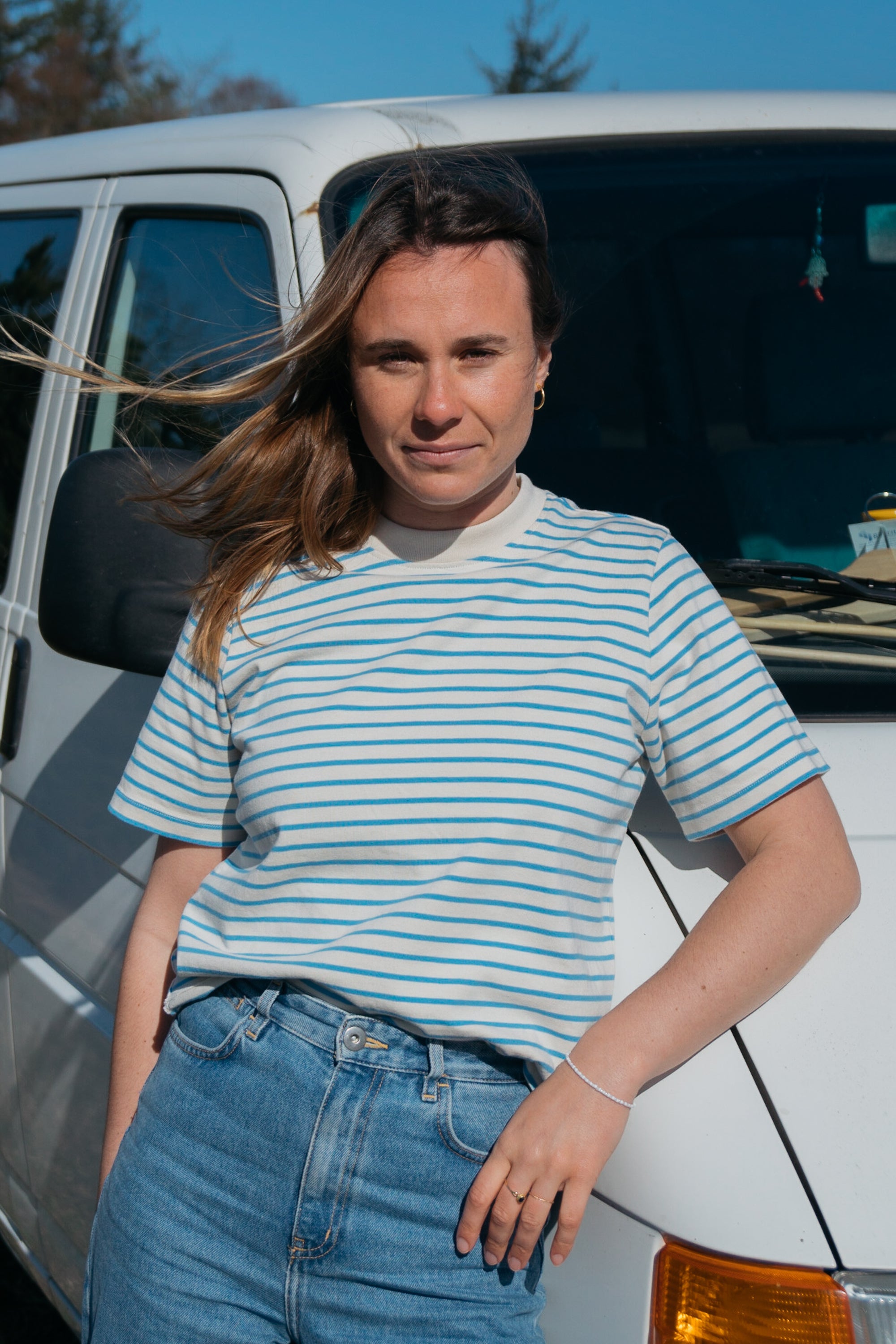 T-shirt épais Jonna Blue-Striped en coton biologique de Salzwasser