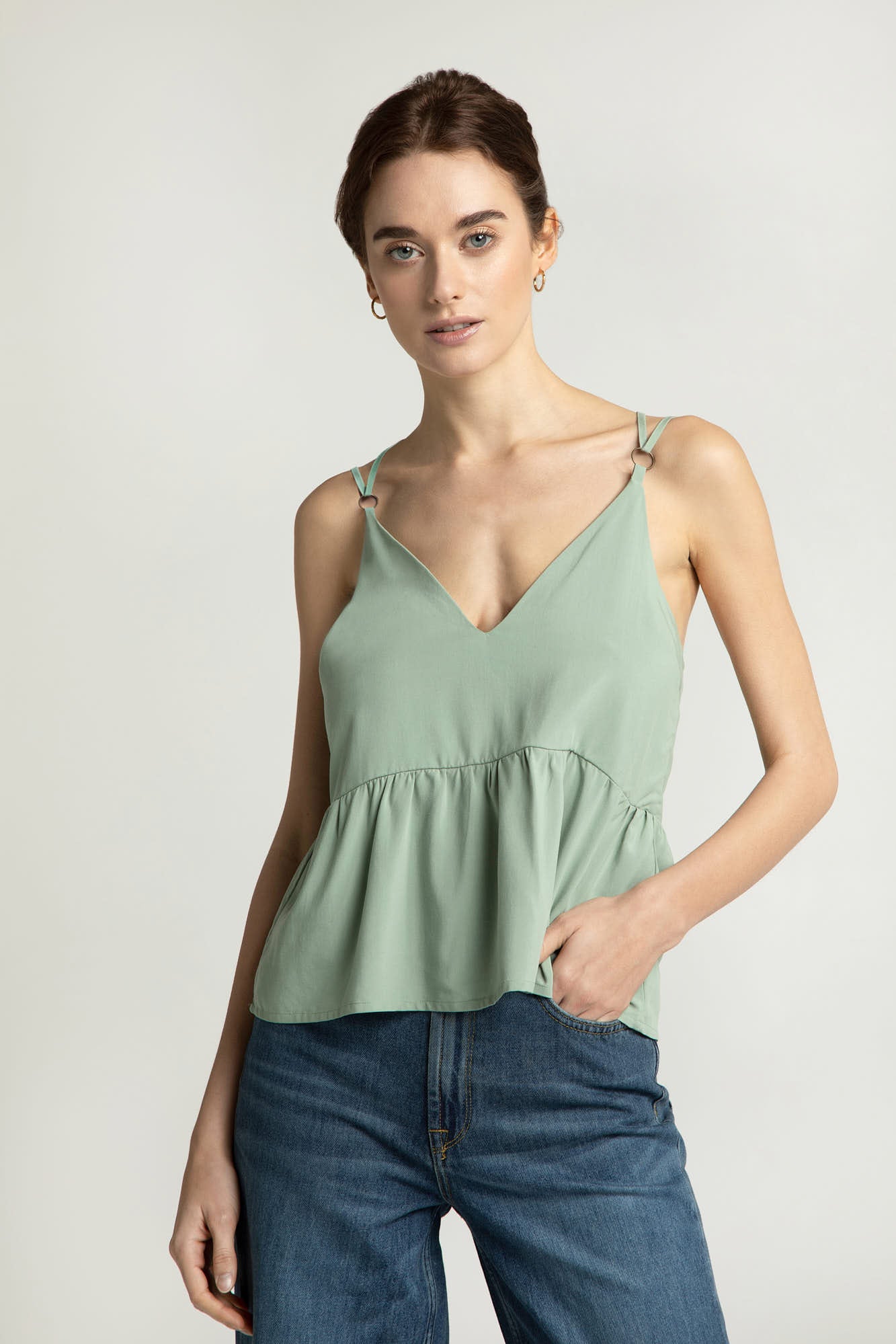 Top RONNIA in delicate green by LOVJOI made from ECOVERO™ 