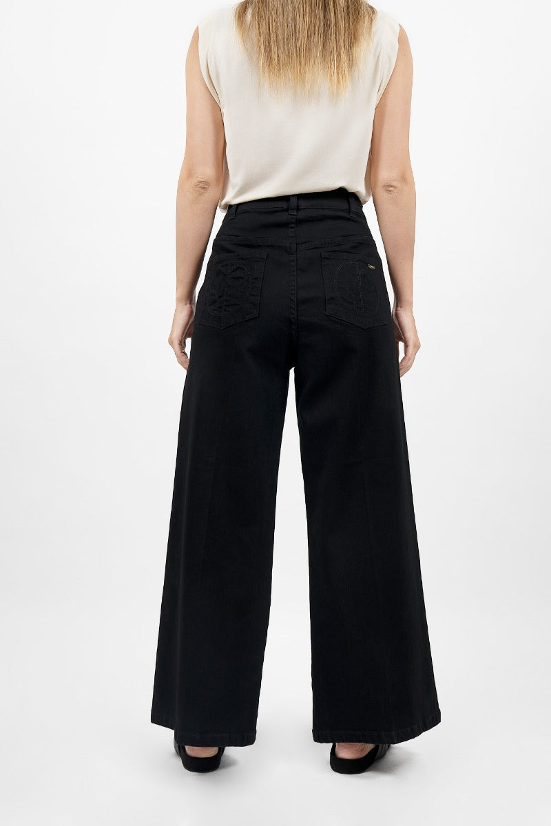 Schwarze, weitgeschnittene Jeans Los Angeles LAX aus Baumwolle von 1 People